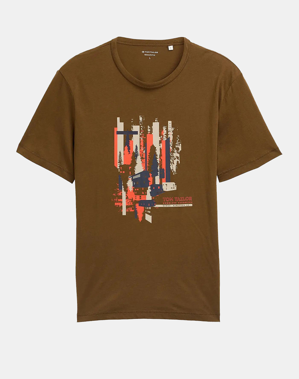 TOM TAILOR PRINTED ΜΠΛΟΥΖΑ ΑΝΔΡΙΚΟ 1047788-23900 Brown