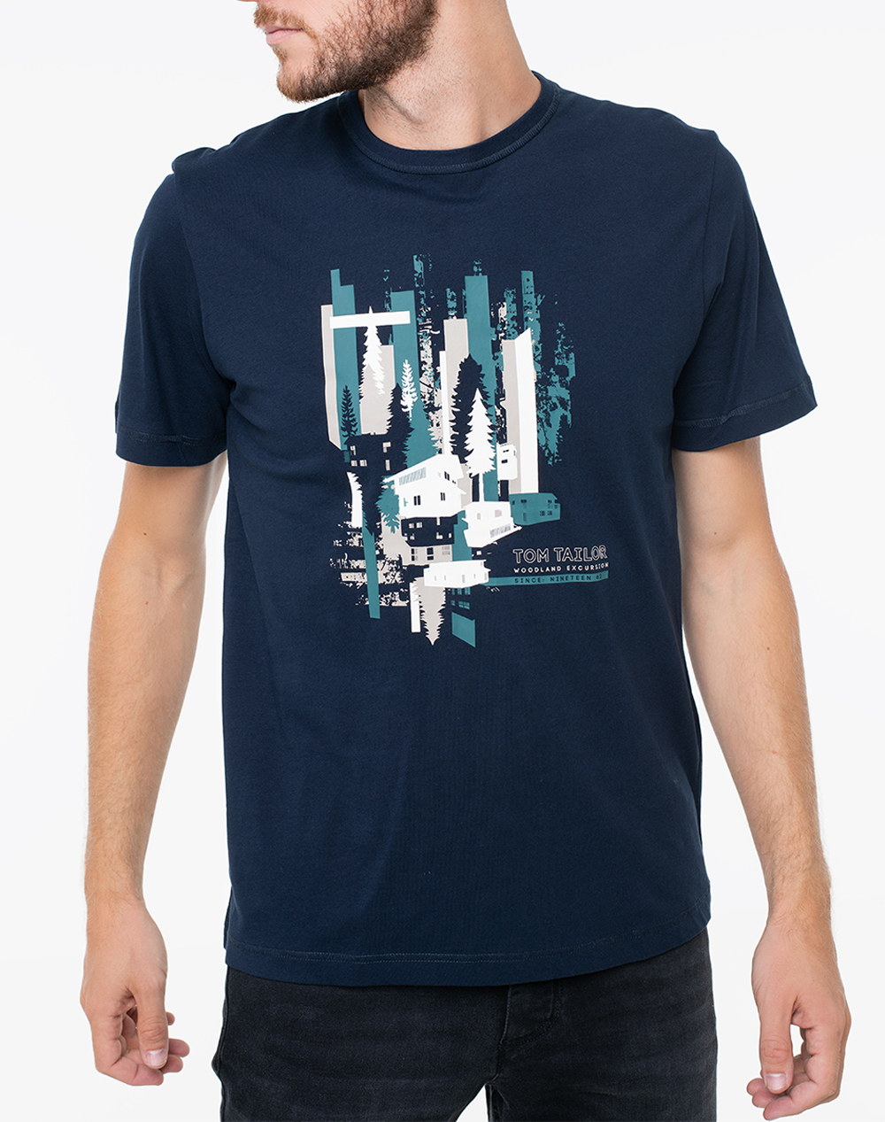 TOM TAILOR PRINTED ΜΠΛΟΥΖΑ ΑΝΔΡΙΚΟ 1047788-10668 DarkBlue