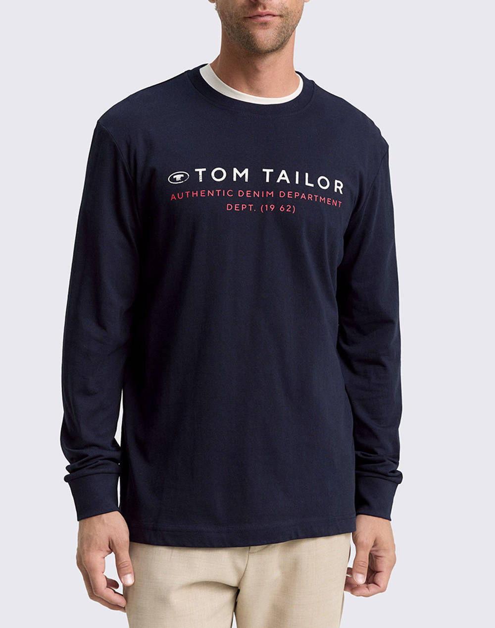 TOM TAILOR PRINTED LONGSLEEVE ΜΠΛΟΥΖΑ ΑΝΔΡΙΚΟ 1047769-10668 DarkBlue