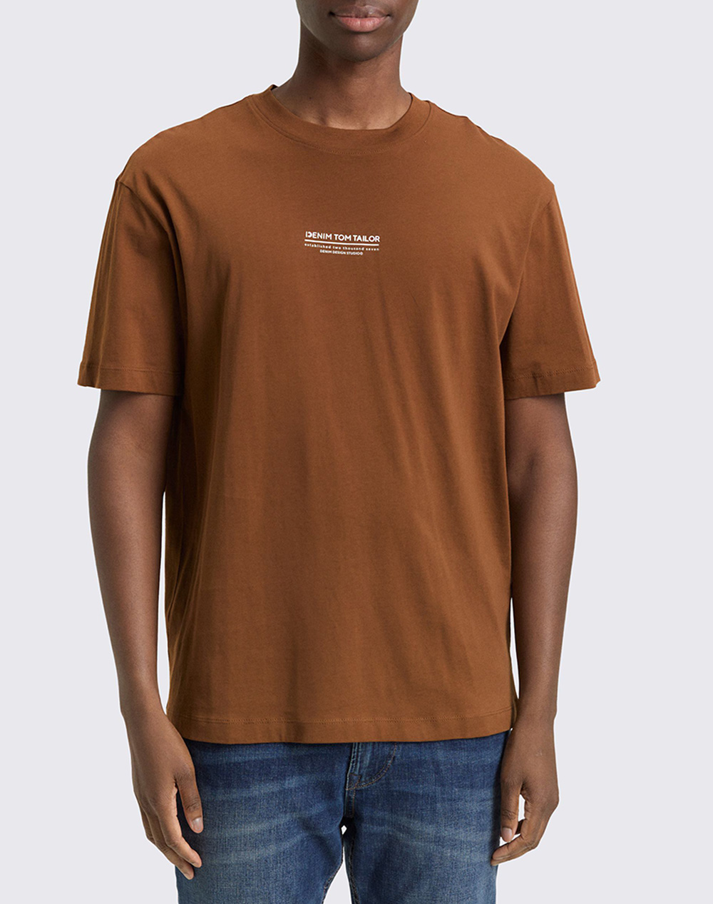 TOM TAILOR RELAXED PRINTED T-SHIRT ΜΠΛΟΥΖΑ ΑΝΔΡΙΚΟ 1045021-15033 Brown