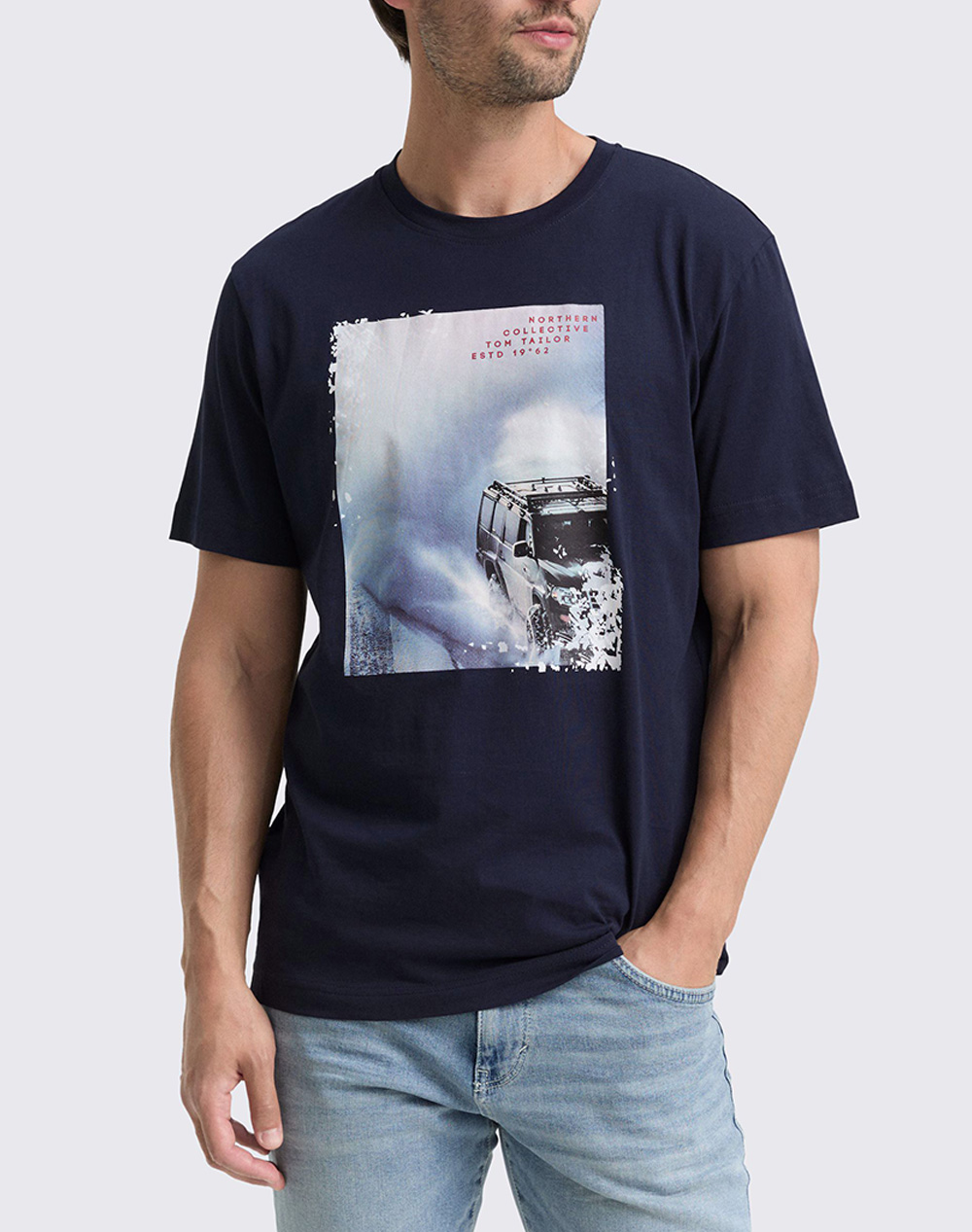 TOM TAILOR T-SHIRT WITH PHOTO ΜΠΛΟΥΖΑ ΑΝΔΡΙΚΟ 1048585-10668 DarkBlue