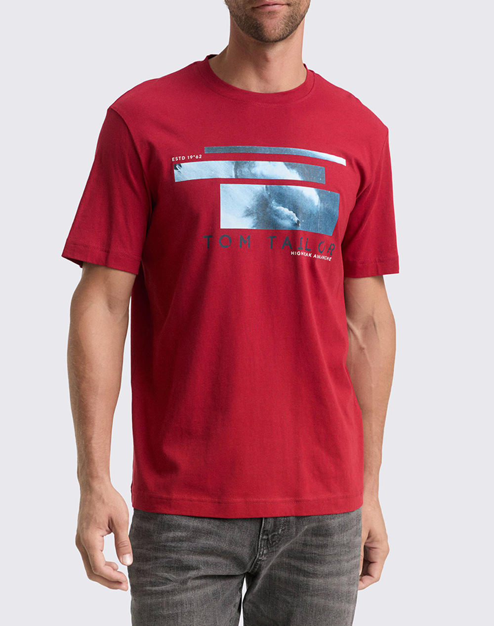 TOM TAILOR T-SHIRT WITH PHOTO ΜΠΛΟΥΖΑ ΑΝΔΡΙΚΟ 1048585-10814 Red