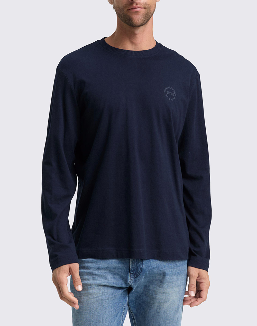 TOM TAILOR PRINTED LONGSLEEVE ΜΠΛΟΥΖΑ ΑΝΔΡΙΚΟ 1048584-10668 DarkBlue
