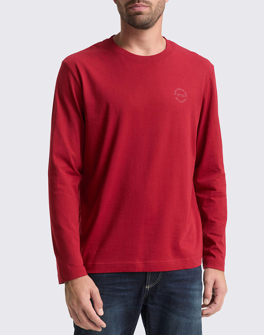 TOM TAILOR PRINTED LONGSLEEVE ΜΠΛΟΥΖΑ ΑΝΔΡΙΚΟ 1048584-10814 Red