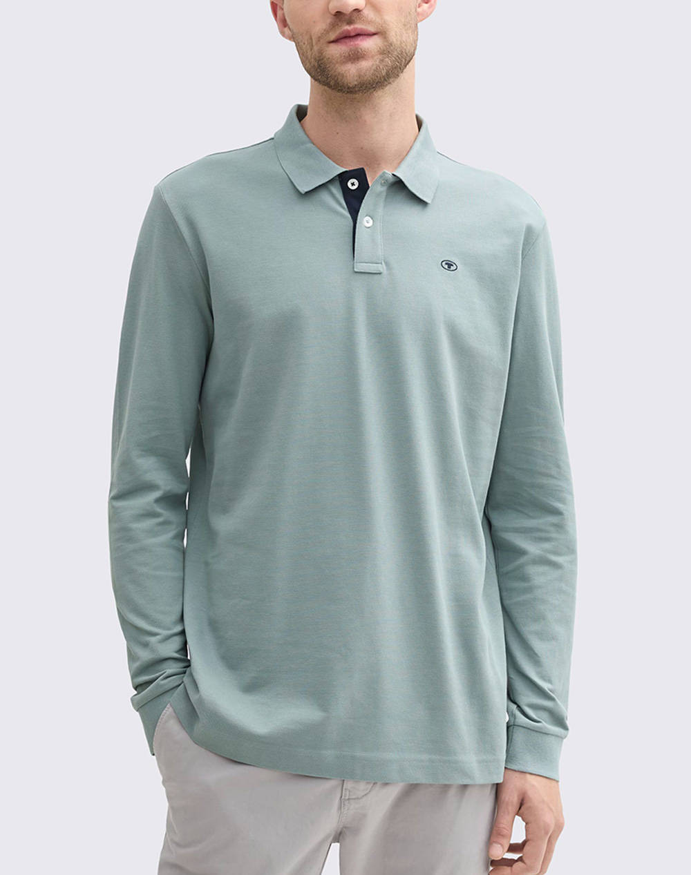 TOM TAILOR BASIC POLO WITH C ΜΠΛΟΥΖΑ ΑΝΔΡΙΚΟ 1043278-27475 LightGray