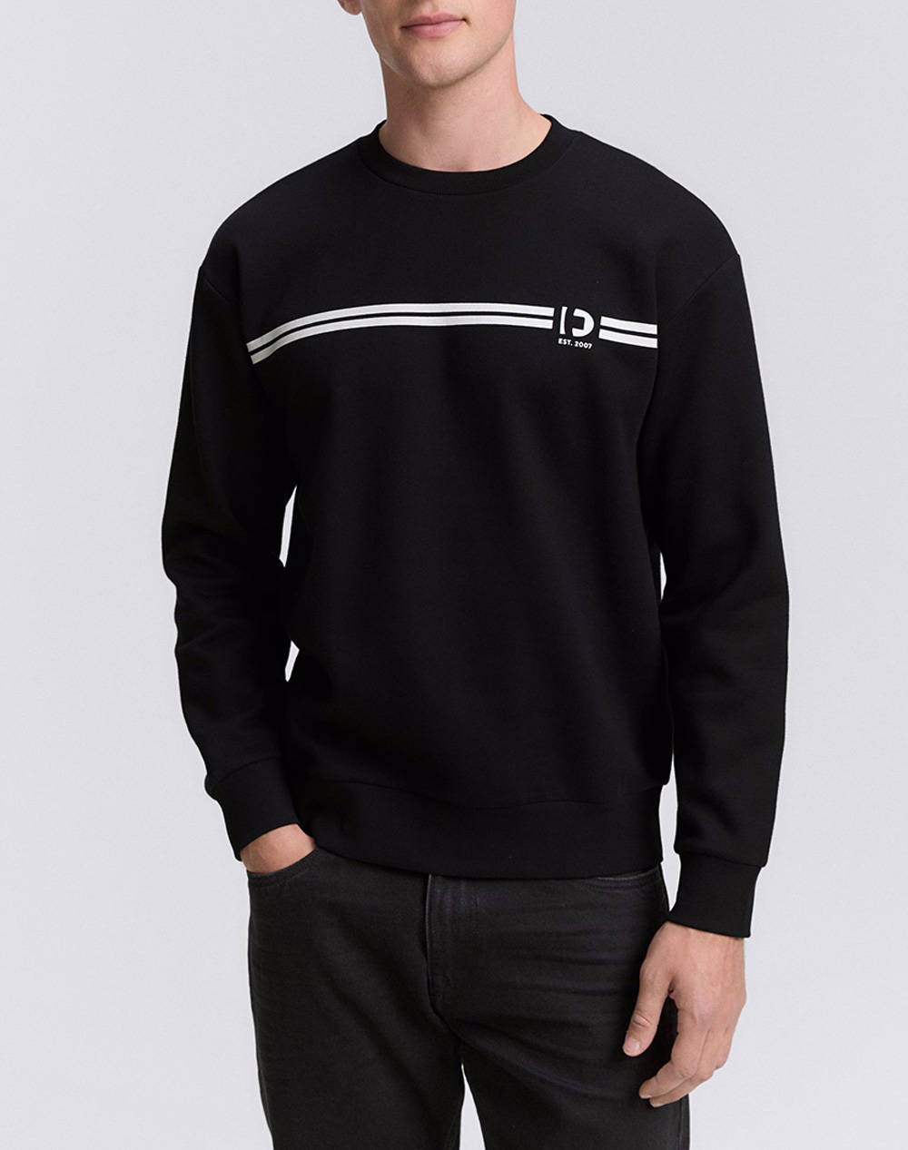 TOM TAILOR TOM TAILOR PRINTED CREWNECK SWE ΦΟΥΤΕΡ ΑΝΔΡΙΚΟ 1047941-29999 Black
