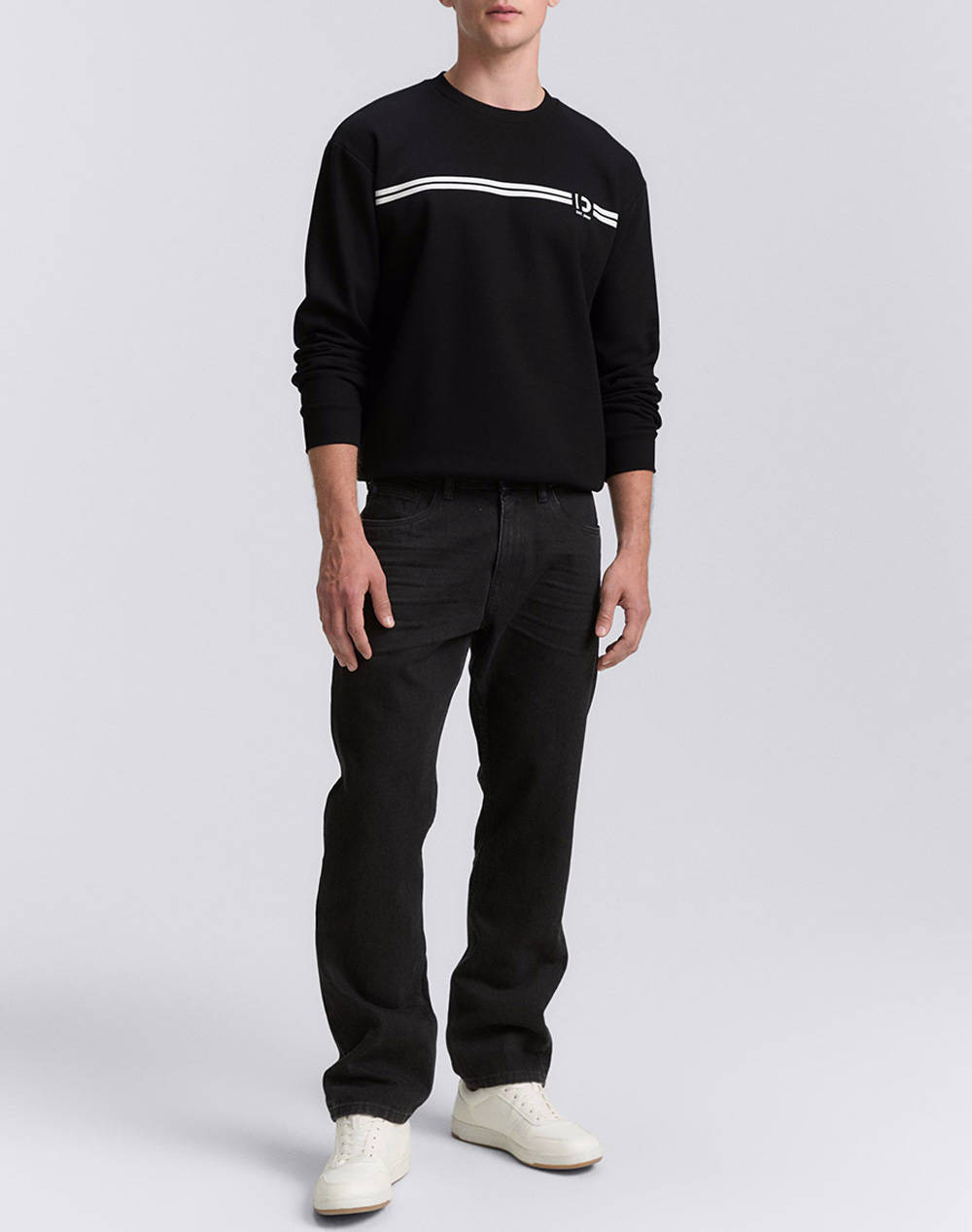 TOM TAILOR PRINTED CREWNECK SWE ΦΟΥΤΕΡ ΑΝΔΡΙΚΟ 1047941-29999 Black φωτογραφία