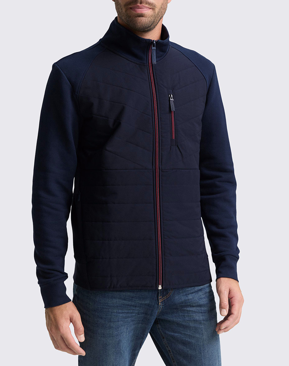 TOM TAILOR HYBRID SWEAT JACK ΦΟΥΤΕΡ ΑΝΔΡΙΚΟ 1047772-10668 DarkBlue
