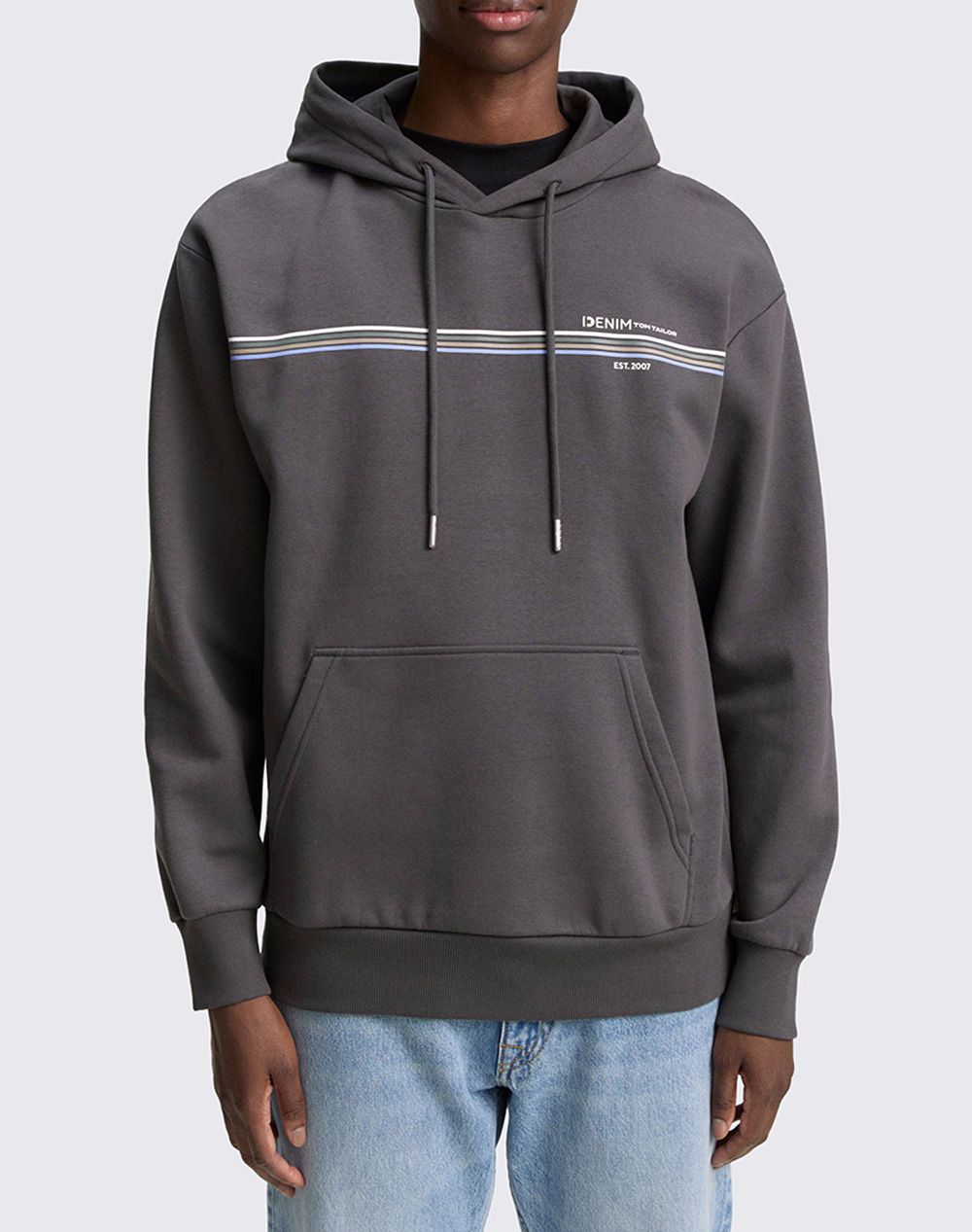 TOM TAILOR PRINTED SWEAT HOODIE ΦΟΥΤΕΡ ΑΝΔΡΙΚΟ 1047942-35804 DarkGray