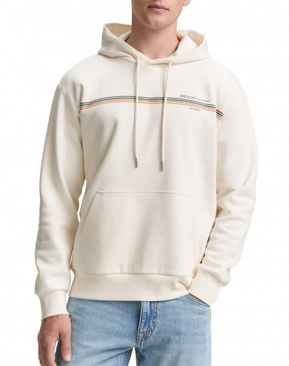 TOM TAILOR PRINTED SWEAT HOODIE ΦΟΥΤΕΡ ΑΝΔΡΙΚΟ 1047942-10348 OffWhite