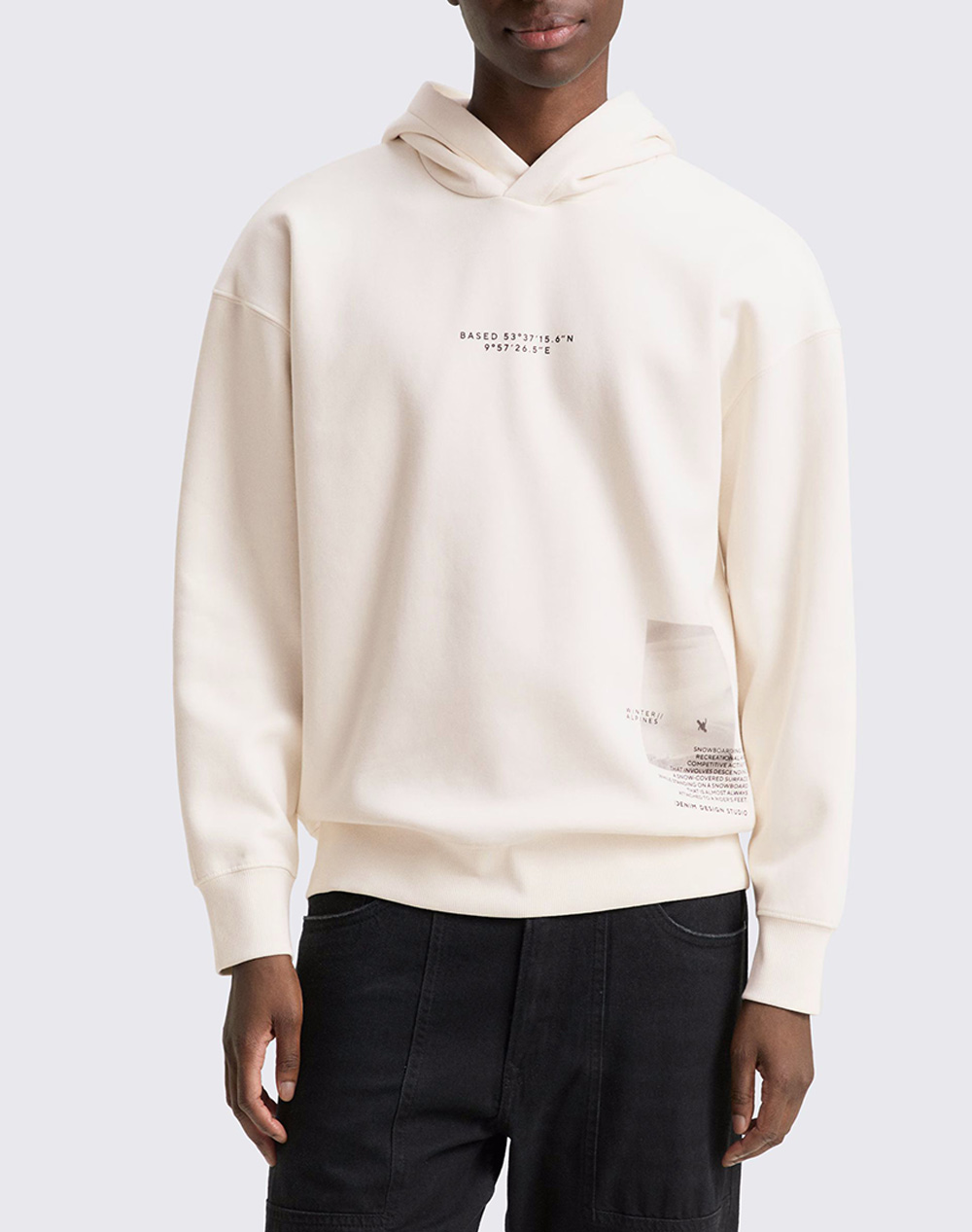 TOM TAILOR RELAXED PRINTED HOODIE ΦΟΥΤΕΡ ΑΝΔΡΙΚΟ 1049005-12906 OffWhite