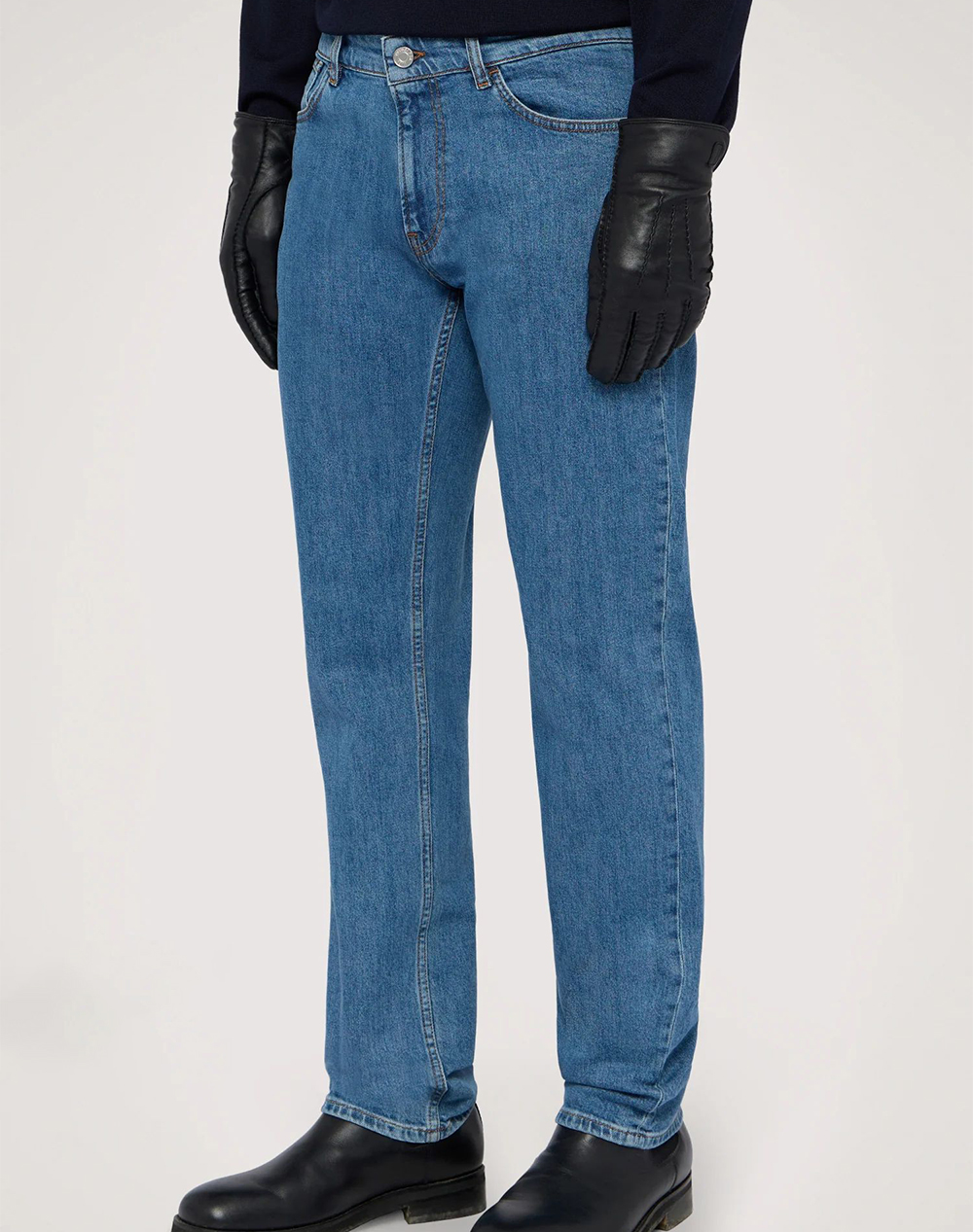 TRUSSARDI JEANS-5 TASCHE 370 CLOSE IN DENIM BABY BLUE STONE WASHED MJ370D82-024 DenimLightBlue