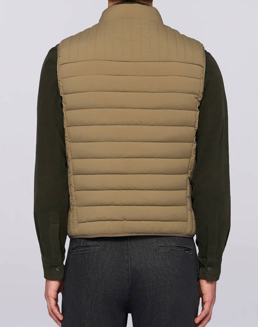 TRUSSARDI LIGHT PADDED VEST - CRINKLE NYLON MO802N10-025 Khaki φωτογραφία