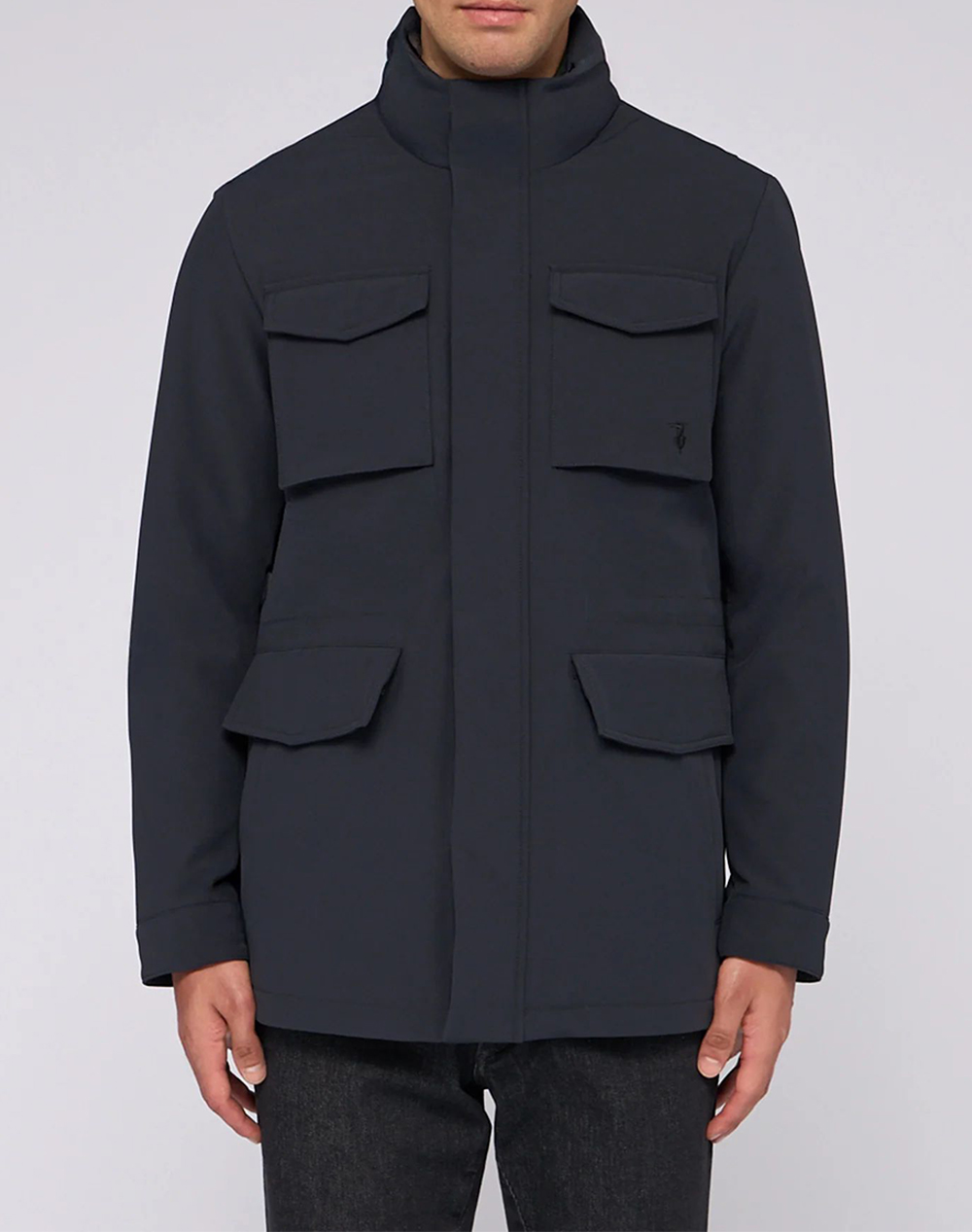 TRUSSARDI OUTERWEAR -FIELD JACKET IN TECH POLY MO703N14-034 DarkBlue