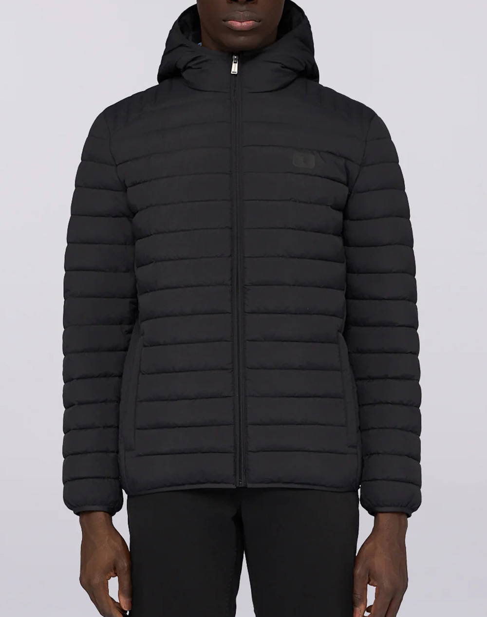 TRUSSARDI TRUSSARDI PADDED -GIACCA IMBOTTITA CON CAPPUCCIO IN NYLON CRINKLE MO801N10-033 Black