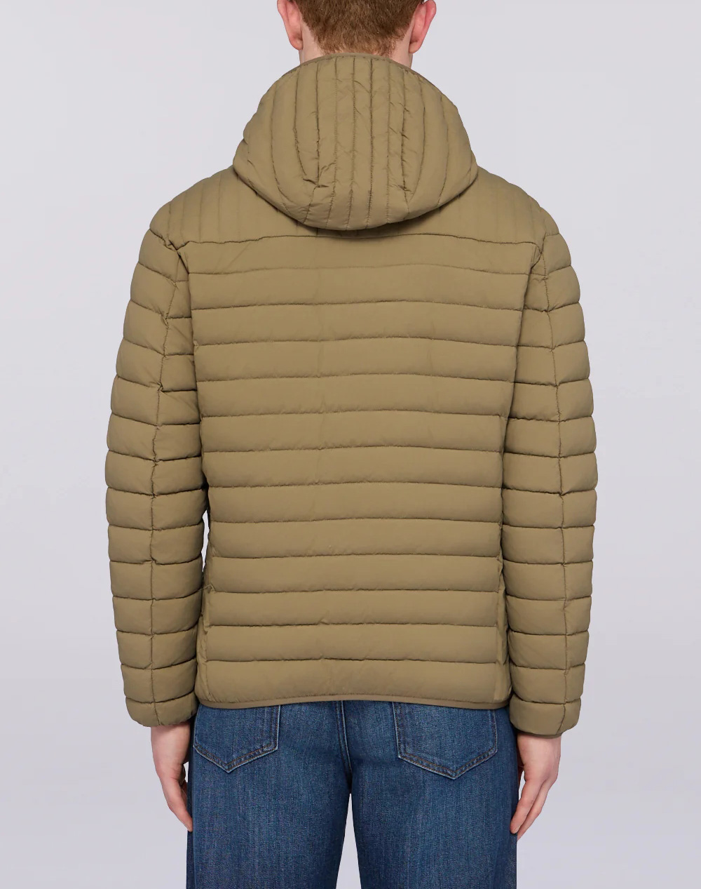 TRUSSARDI PADDED -GIACCA IMBOTTITA CON CAPPUCCIO IN NYLON CRINKLE MO801N10-025 Khaki φωτογραφία