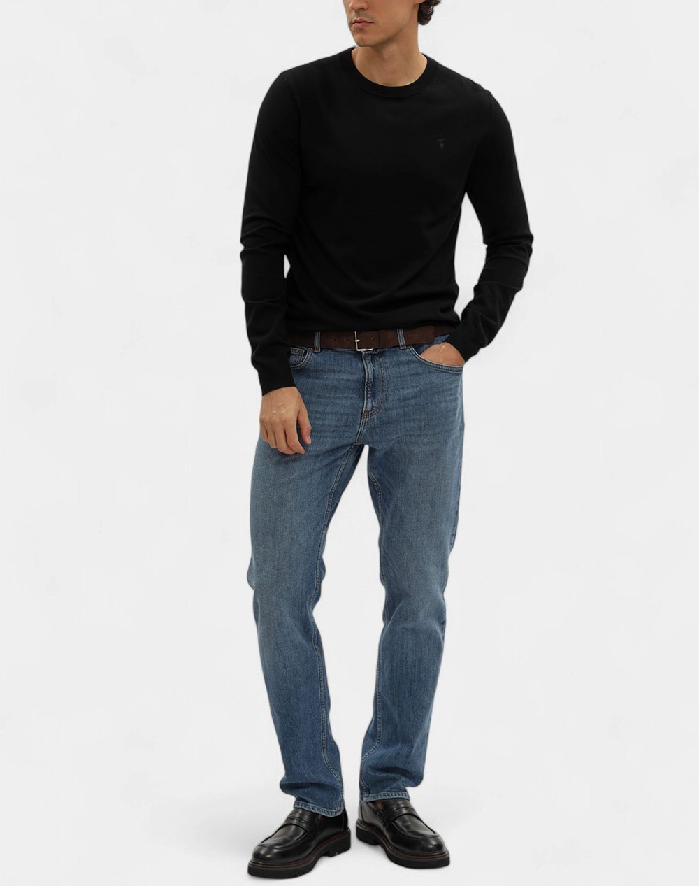 TRUSSARDI CREWNECK SWEATER - VISCOSE BLEND MK601K01-033 Black φωτογραφία