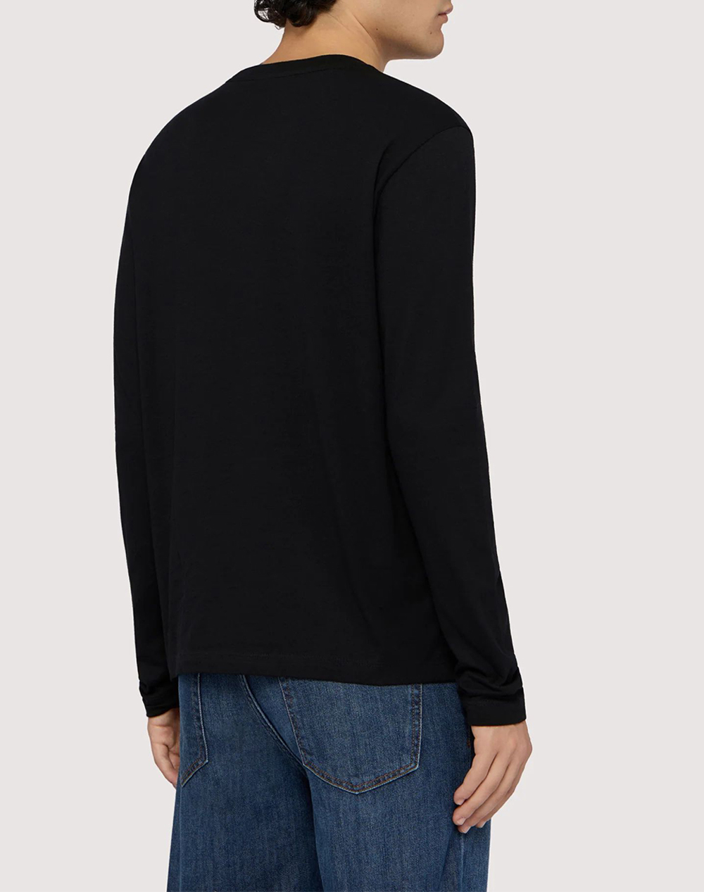 TRUSSARDI T-SHIRT REGULAR FIT A MANICHE LUNGHE CON STAMPA TRUSSARDI MTL02J02-033 Black φωτογραφία