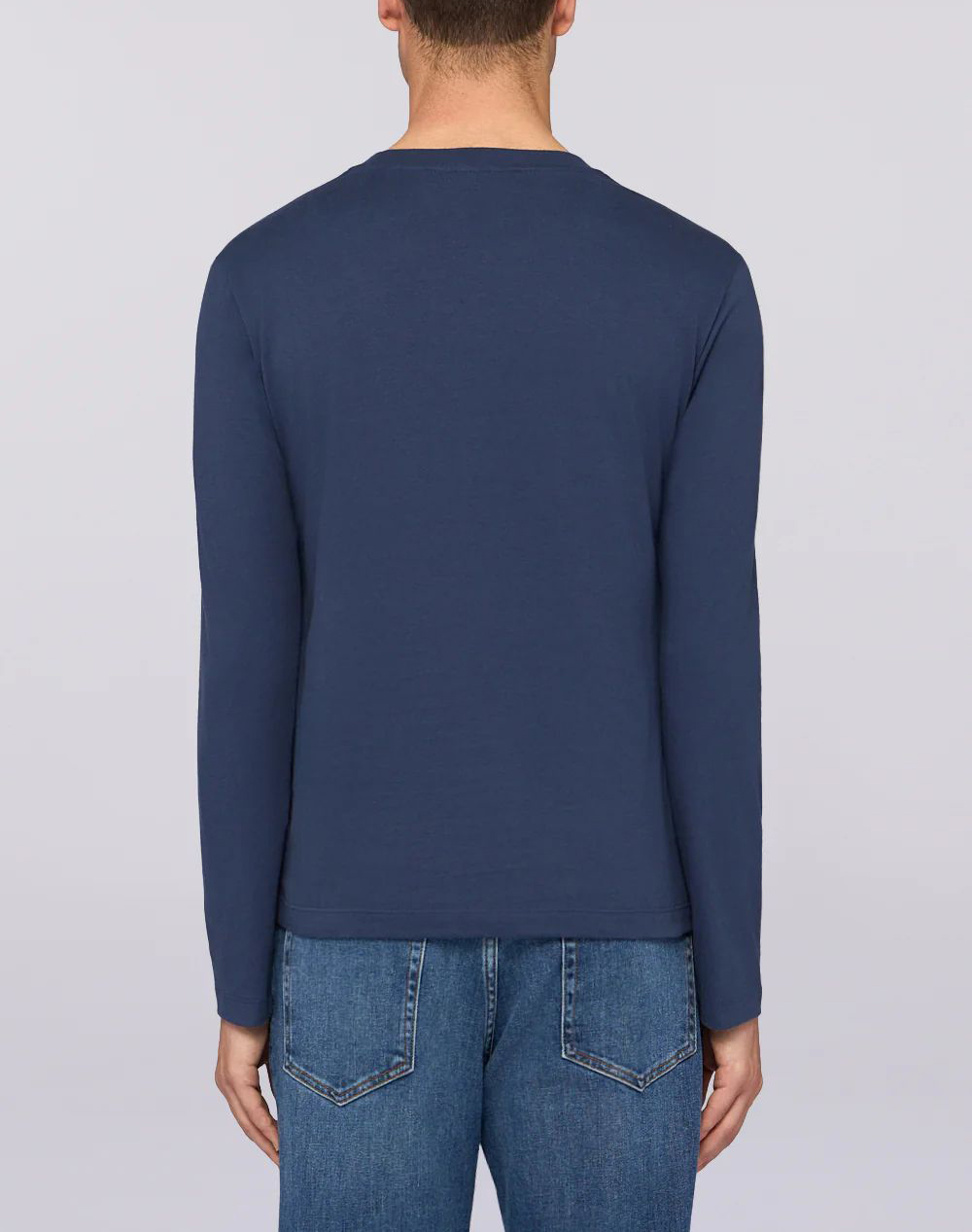 TRUSSARDI T-SHIRT REGULAR FIT A MANICHE LUNGHE CON STAMPA TRUSSARDI MTL02J02-034 NavyBlue φωτογραφία