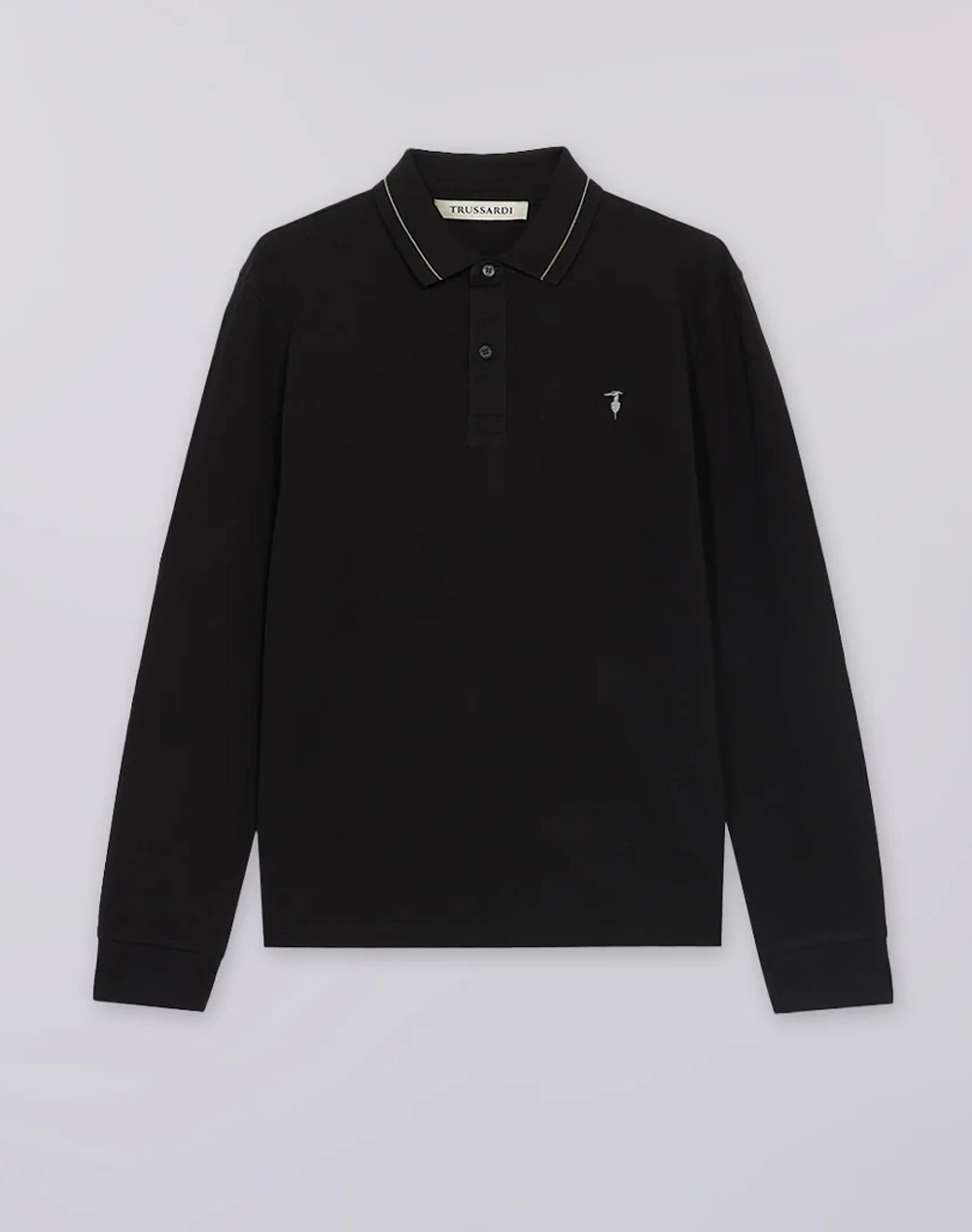 TRUSSARDI TRUSSARDI T-SHIRT-POLO A MANICA LUNGA REGULAR FIT IN PIQUET MTP03J91-033 Black