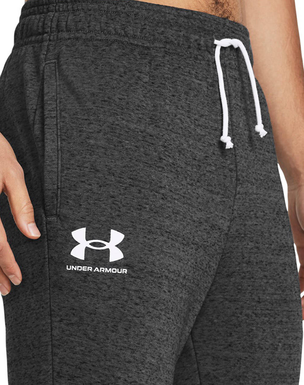 Under Armour Ua Rival Terry Jogger 1380843-025 Darkgray ανδρικά ρούχα παντελόνια Φορμας Politikos Shop Πολιτικός