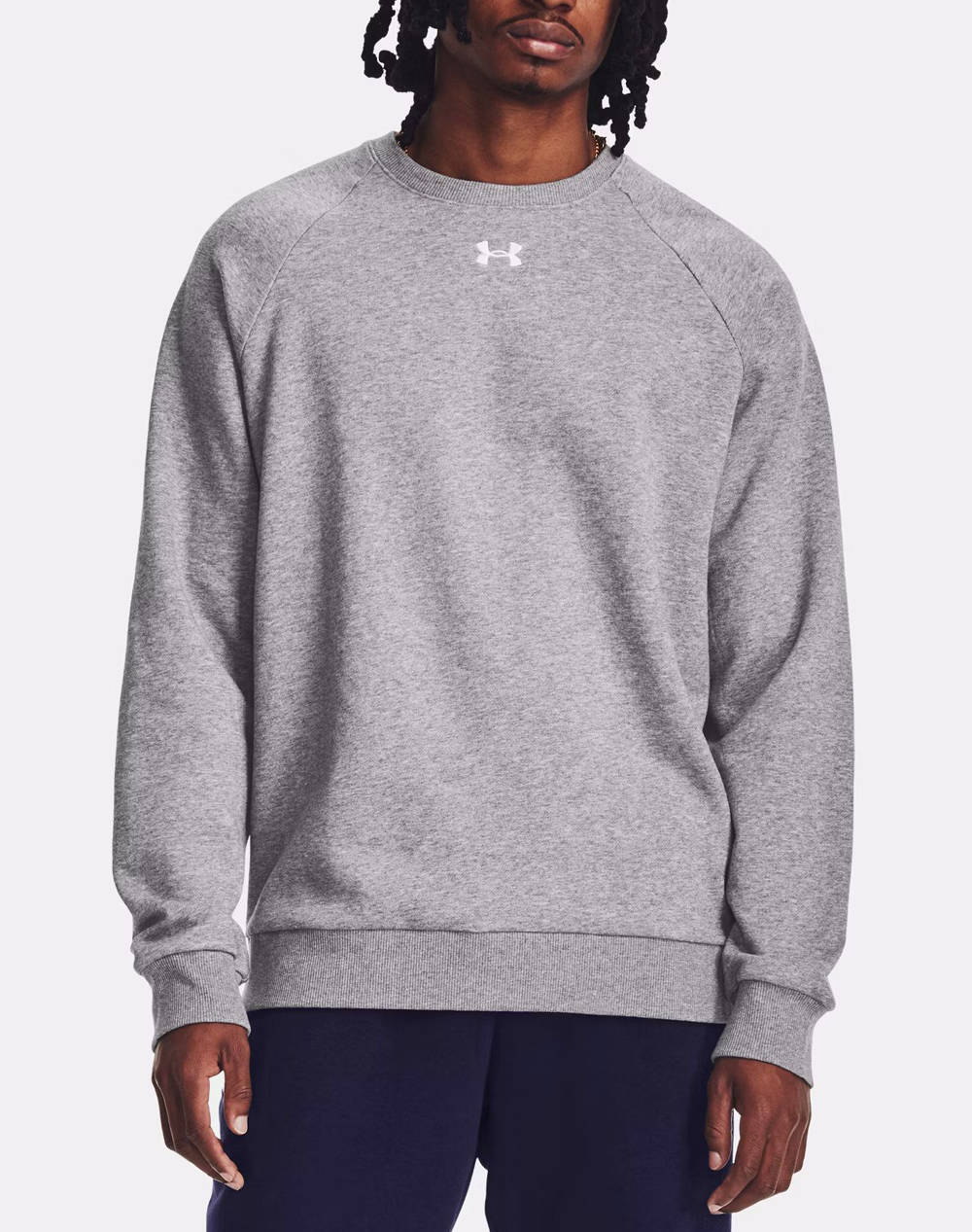 UNDER ARMOUR UA Rival Fleece Crew 1379755-025 LightGray