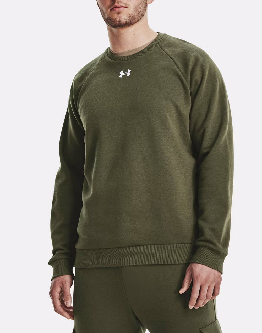 UNDER ARMOUR UA Rival Fleece Crew 1379755-390 Olive
