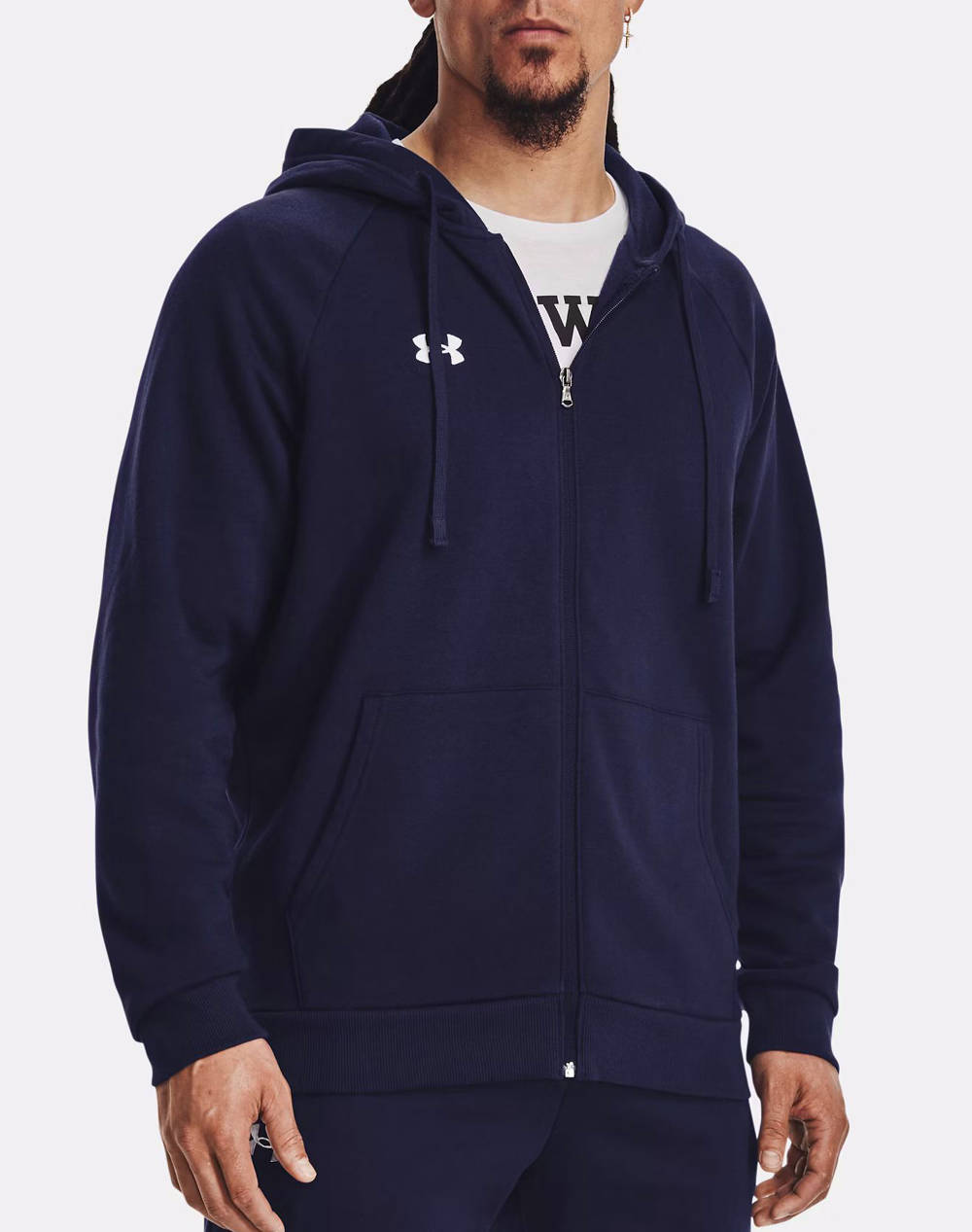 UNDER ARMOUR UA Rival Fleece FZ Hoodie 1379767-410 DarkBlue