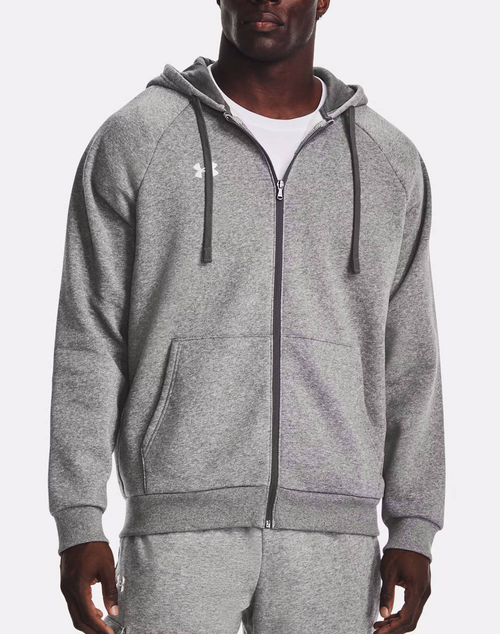 UNDER ARMOUR UA Rival Fleece FZ Hoodie 1379767-025 LightGray