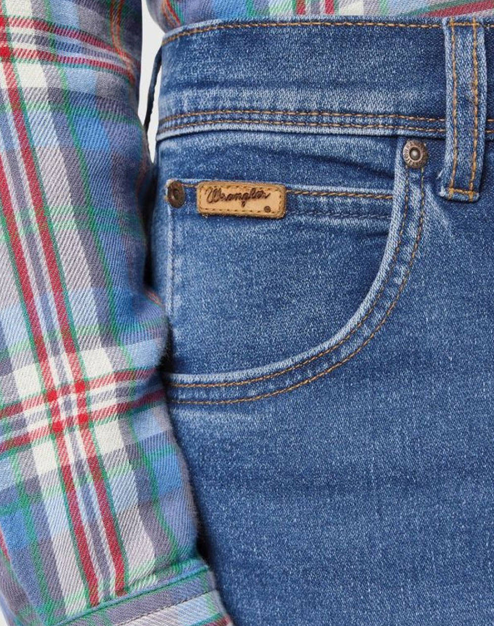 WRANGLER TEXAS SLIM 112358218-RIDGE WASH DenimLightBlue φωτογραφία