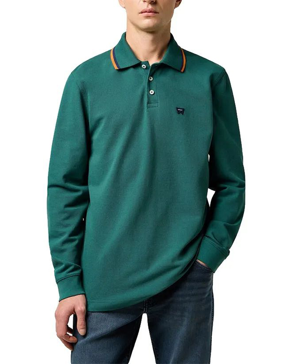 WRANGLER LS POLO SHIRT 112371507-Bistro Green Green