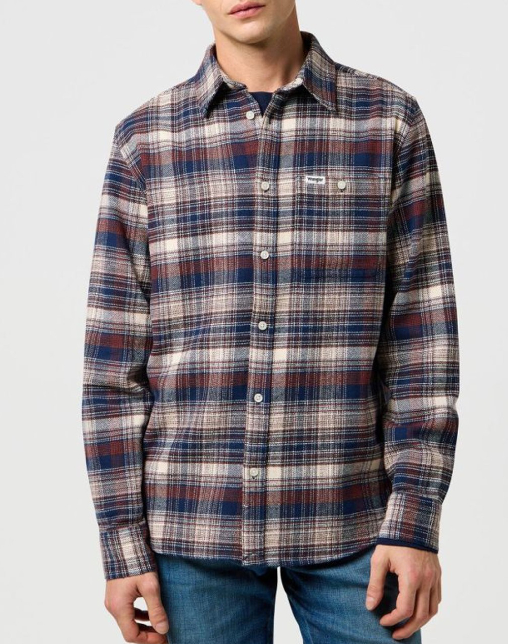 WRANGLER BRUSHED 1 PKT SHIRT 112371556-NAVY BIRCH Multi