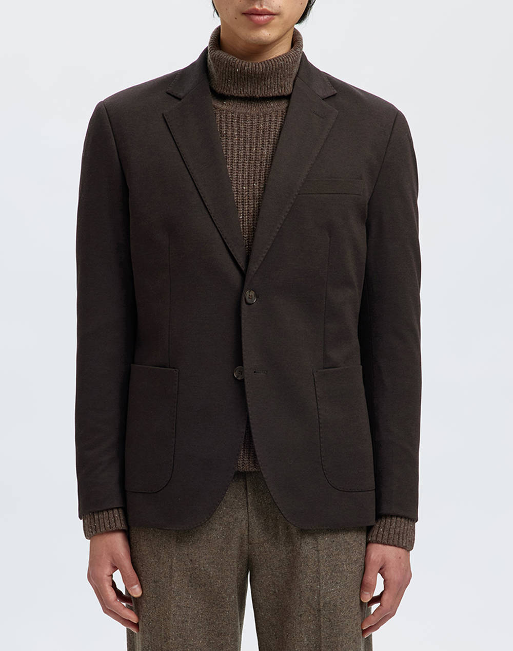 SELECTED SLHSLIM-LEWIS LANO JERSEY BLZ NOOS 16098737-Chocolate Torte Brown