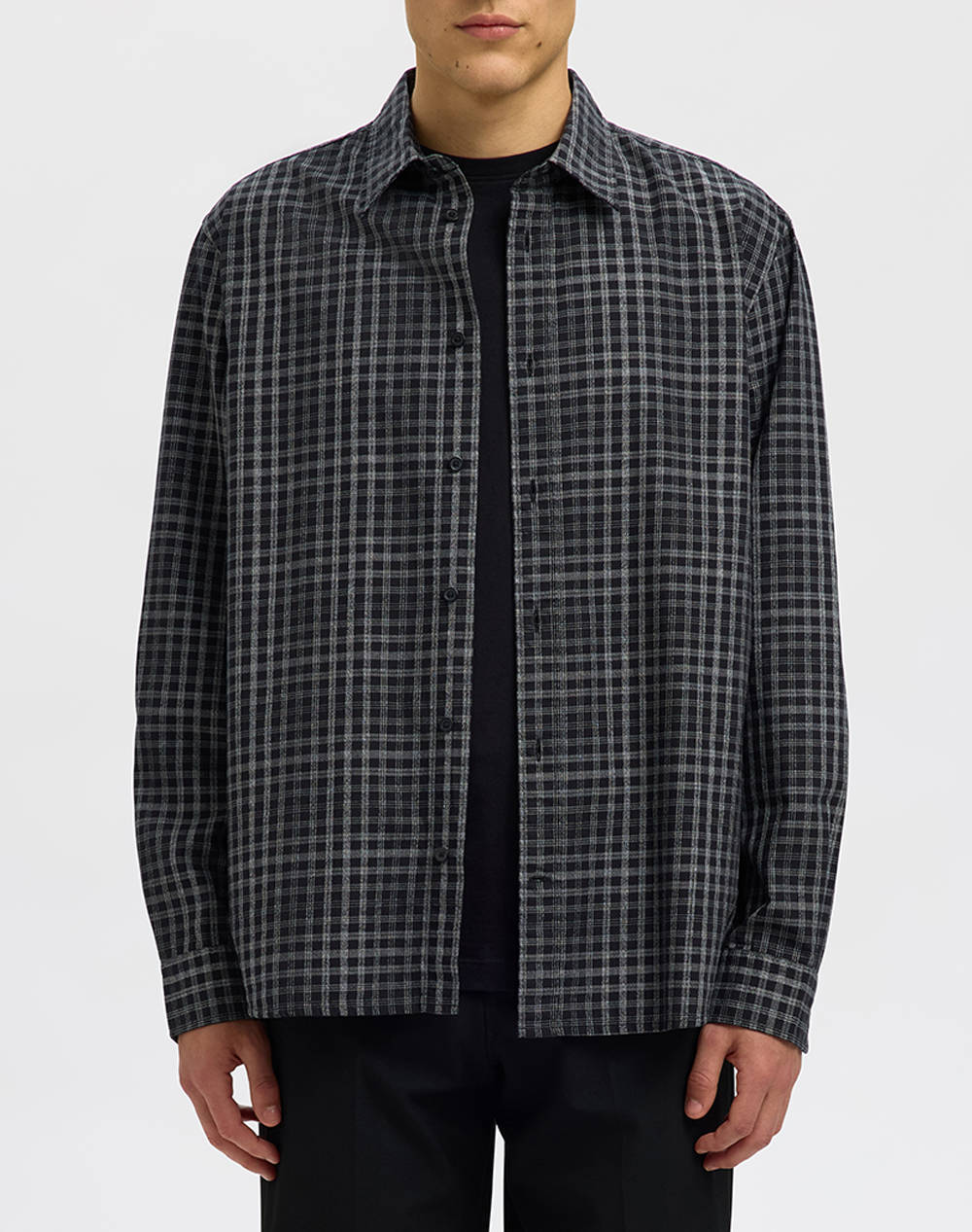 SELECTED SLHREGLEE GRINDLE CHECK LS SHIRT 16098338-BlackCHECKS Multi