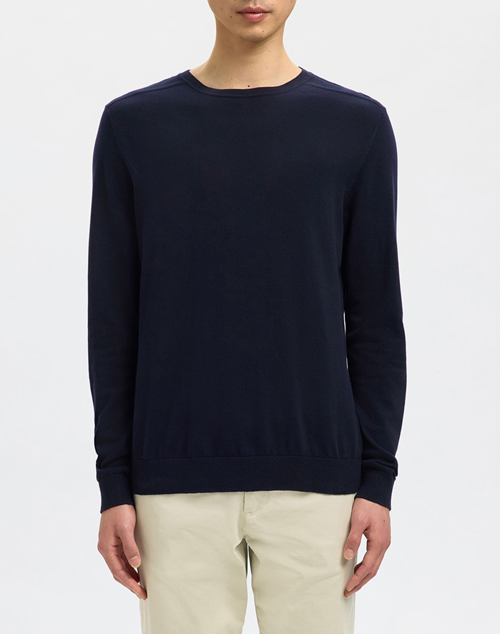 SELECTED SLHBERG CREW NECK NOOS 16074682-Navy BlazerMelange DarkBlue