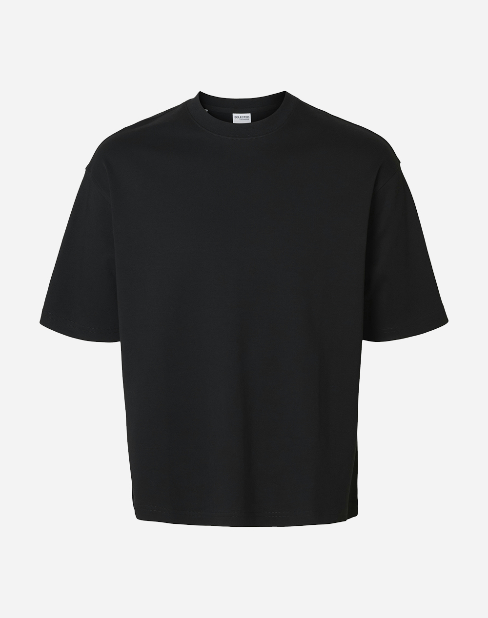 SELECTED SLHRELAXTAJ SS O-NECK TEE 16099500-BLACK Black