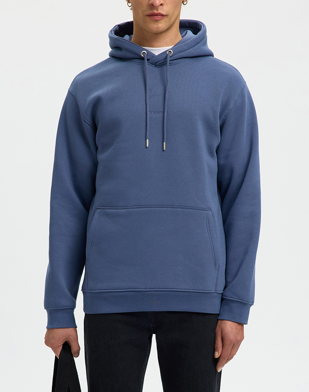 SELECTED SLHHANKIE LOGO HOOD SWEAT NOOS 16090432-Vintage IndigoNewlogo Indigo
