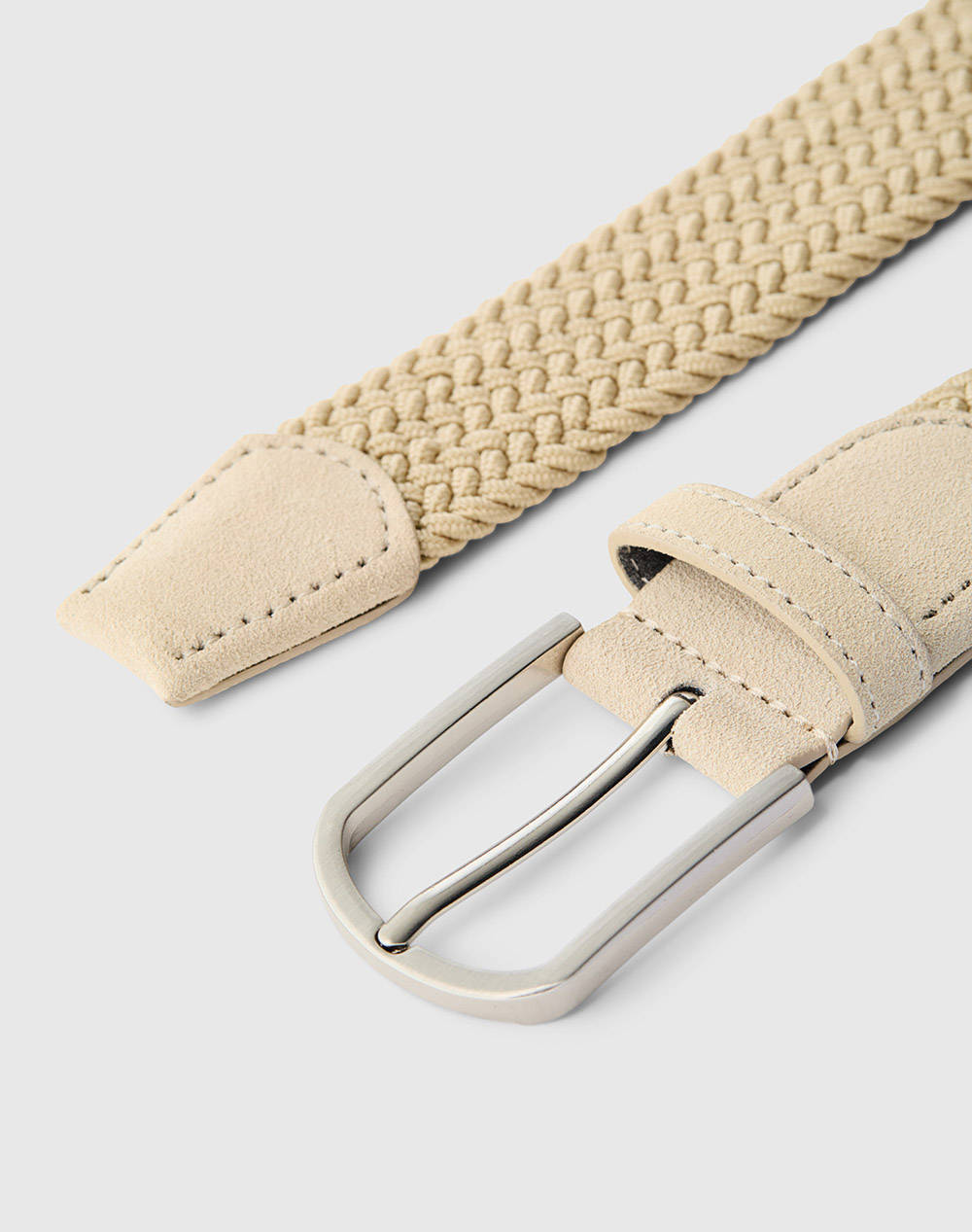 SELECTED SLHTOM BRAIDED TEXTILE BELT 16094661-Fog Biege φωτογραφία