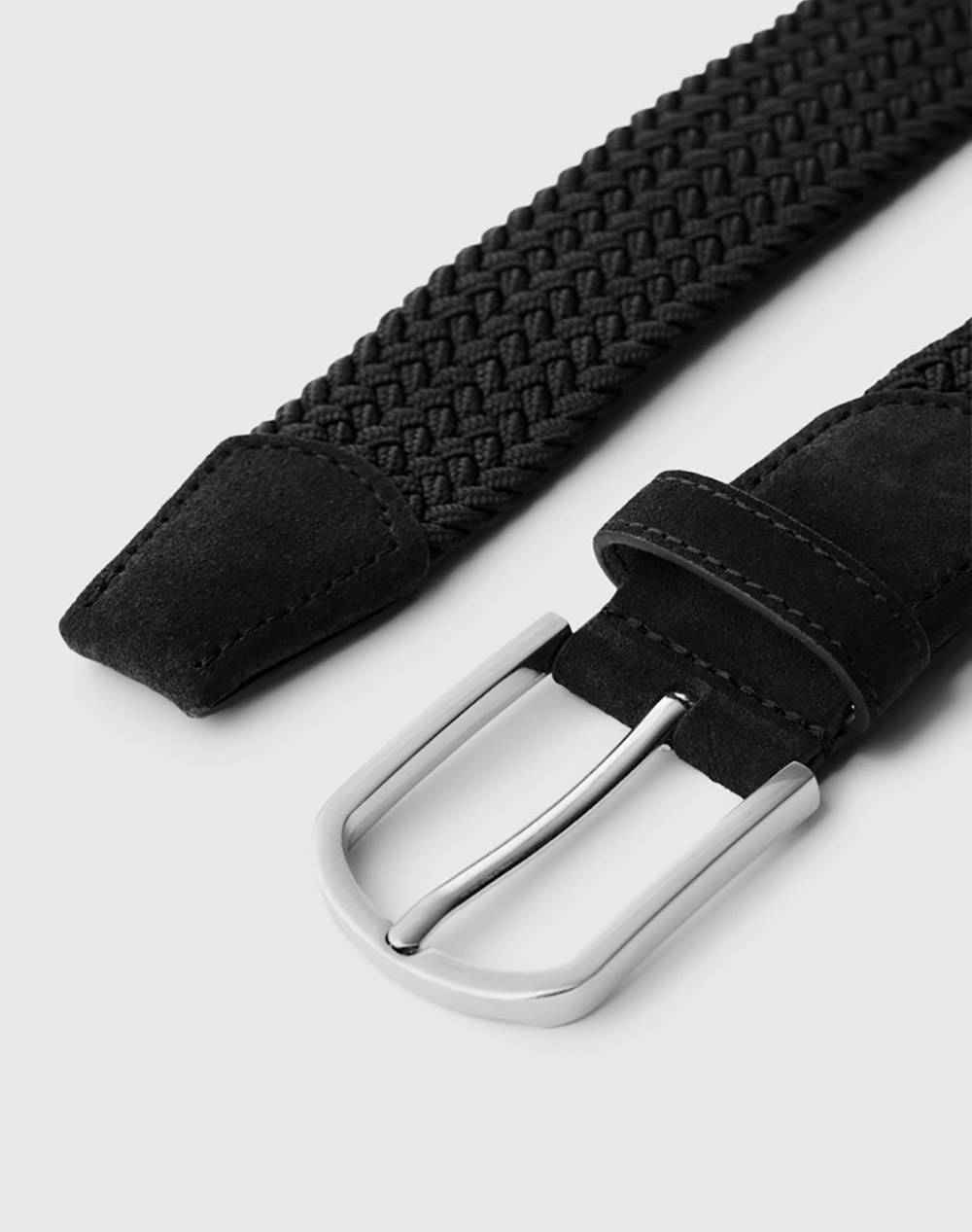 SELECTED SLHTOM BRAIDED TEXTILE BELT 16094661-BLACK Black φωτογραφία