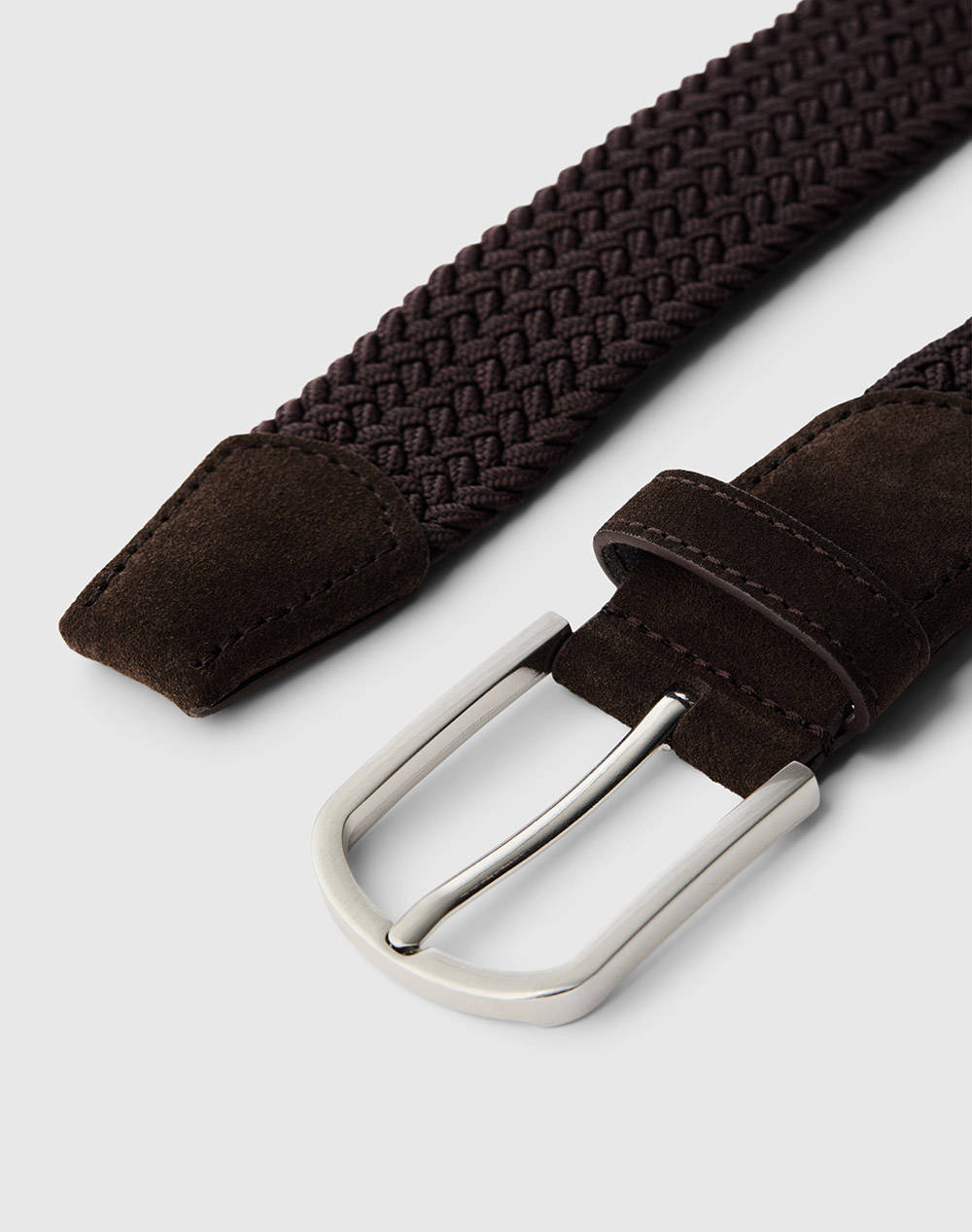 SELECTED SLHTOM BRAIDED TEXTILE BELT 16094661-DEMITASSE Brown φωτογραφία