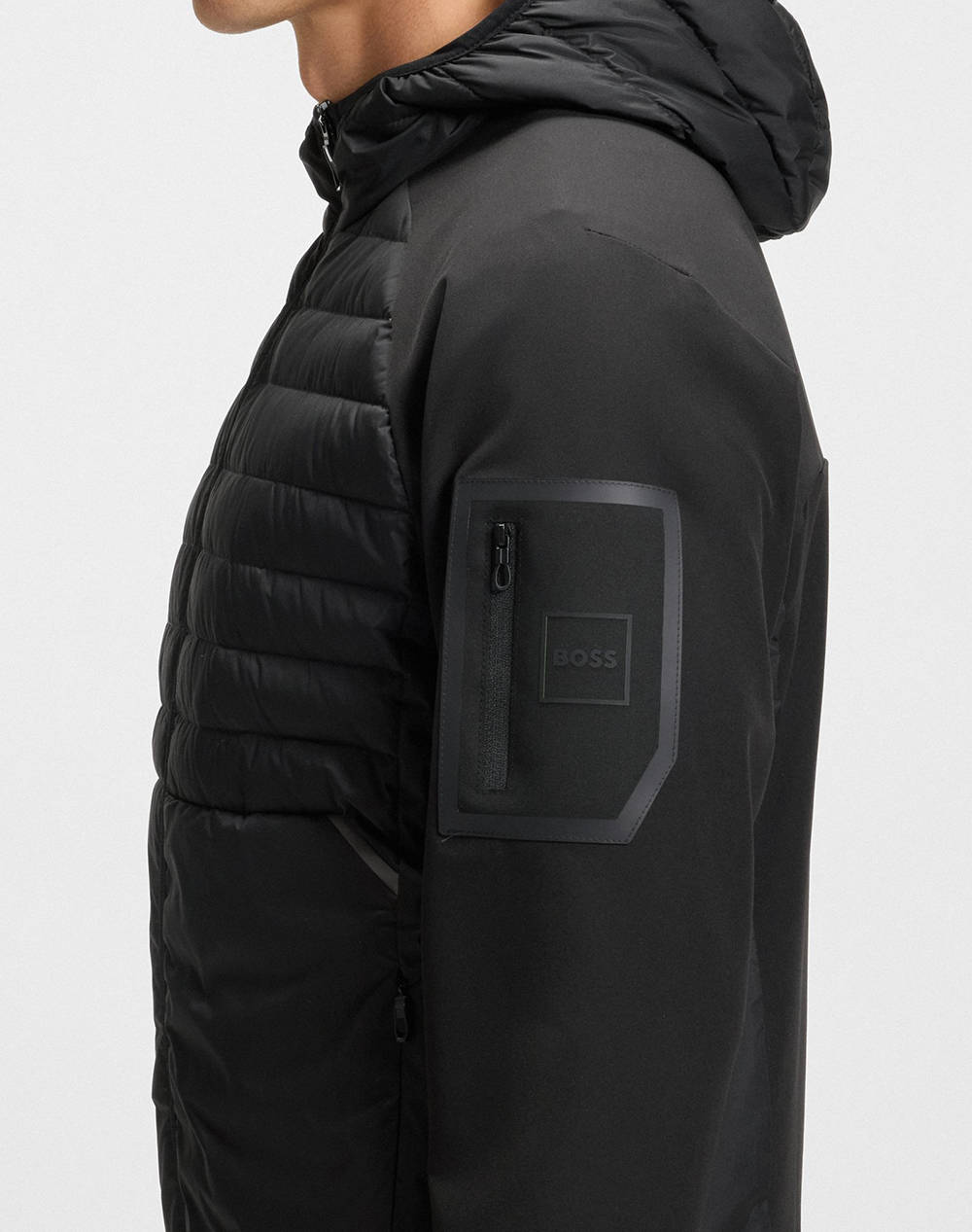 Boss J Urbanex Hybrid Hd 10268853 01 50541032-001 Black ανδρικά ρούχα Πανωφορια μπουφάν Politikos Shop Πολιτικός