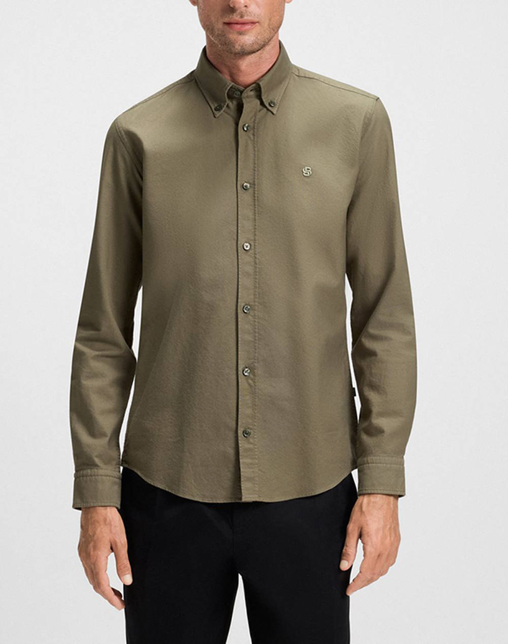 Ανδρικά πουκάμισα boss σε χακι