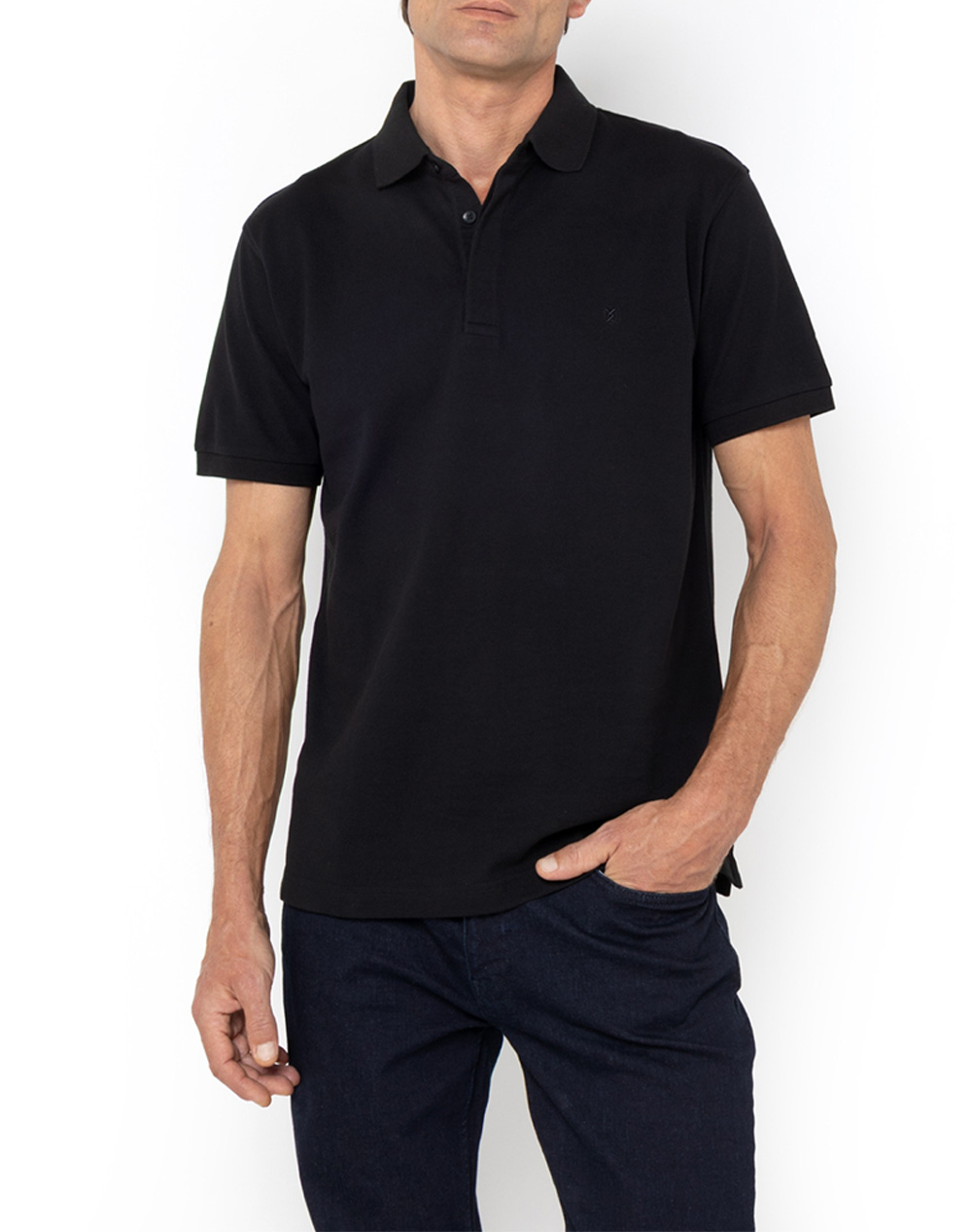 THE BOSTONIANS ΜΠΛΟΥΖΑ POLO PIQUE REGULAR FIT 3PS1001U-BLACK Black