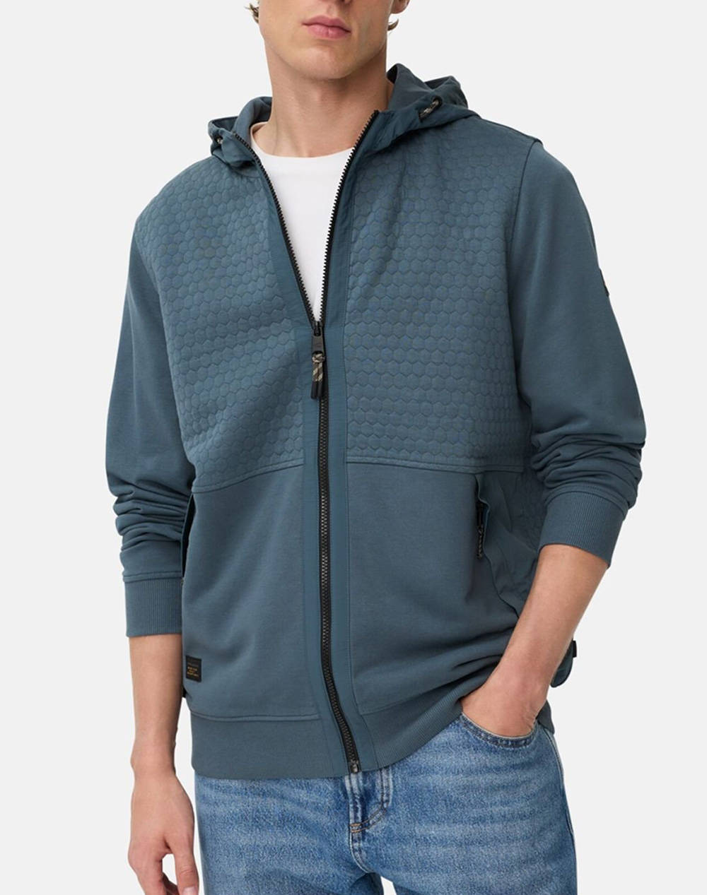 CAMEL ACTIVE ΦΟΥΤΕΡ ΖΑΚΕΤΑ Full Zip Hoodie Material mix C252-409406-6W21-47 SteelBlue