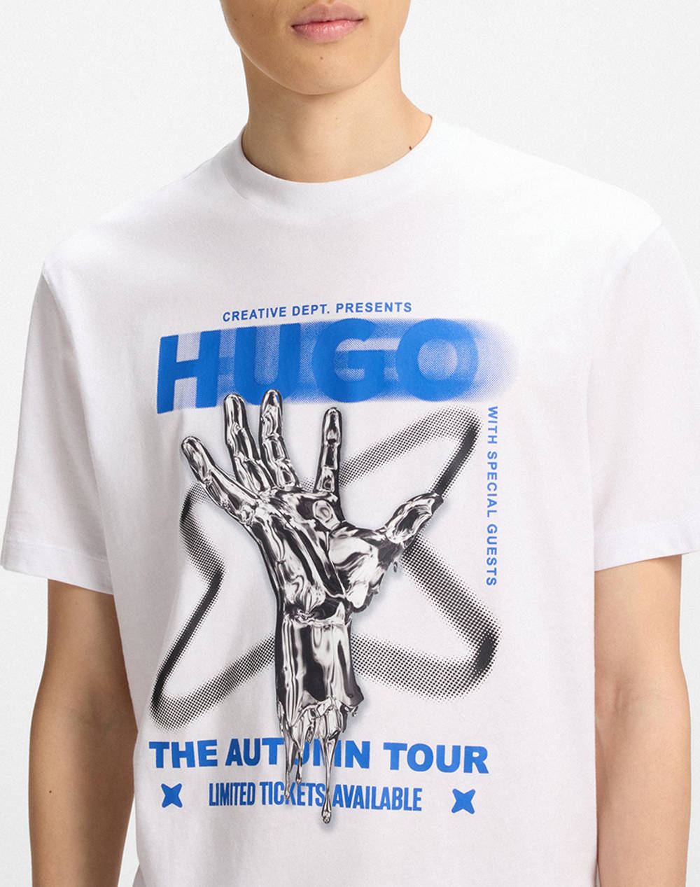 Hugo Nopix 10261710 01 50543494-100 White ανδρικά ρούχα μπλούζες T-Shirt Politikos Shop Πολιτικός