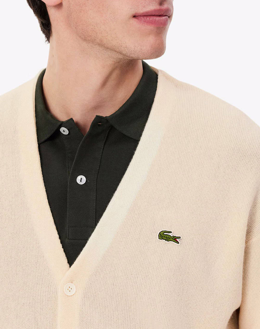 LACOSTE ΖΑΚΕΤΑ ΠΛΕΚΤΗ SWEATER 3AH0397-XFJ Biege φωτογραφία