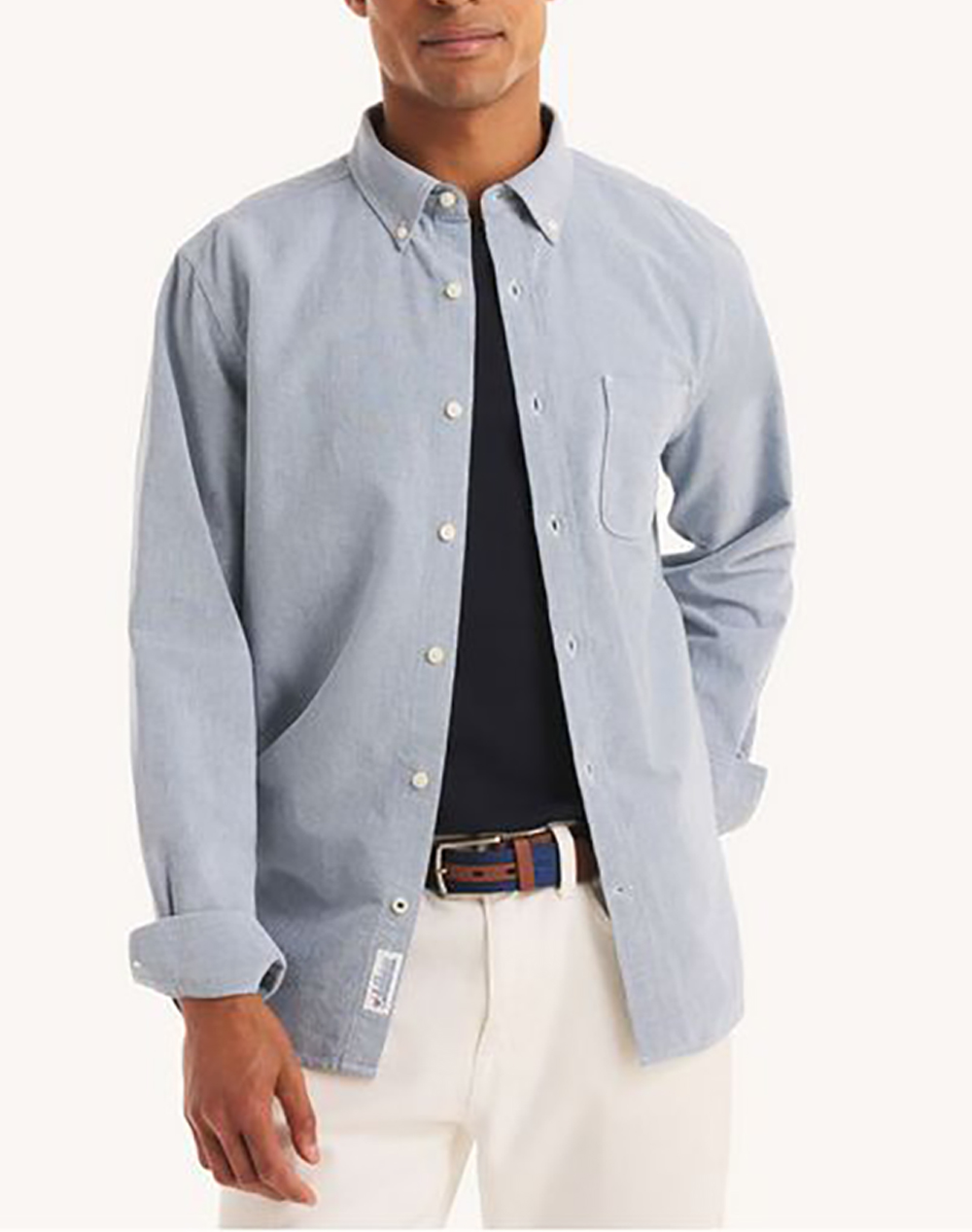 NAUTICA ΠΟΥΚΑΜΙΣΟ ΜΜ L/S PEACHED AUTHENTIC OXFORD YD SOLID 3NCW57200-41C LightBlue