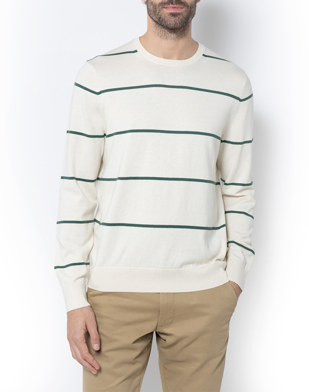 NAUTICA ΜΠΛΟΥΖΑ ΠΛΕΚΤΗ ΜΜ PERFORMANCE STRIPED CREW (12GG) 3NCS57105-1NL Ecru