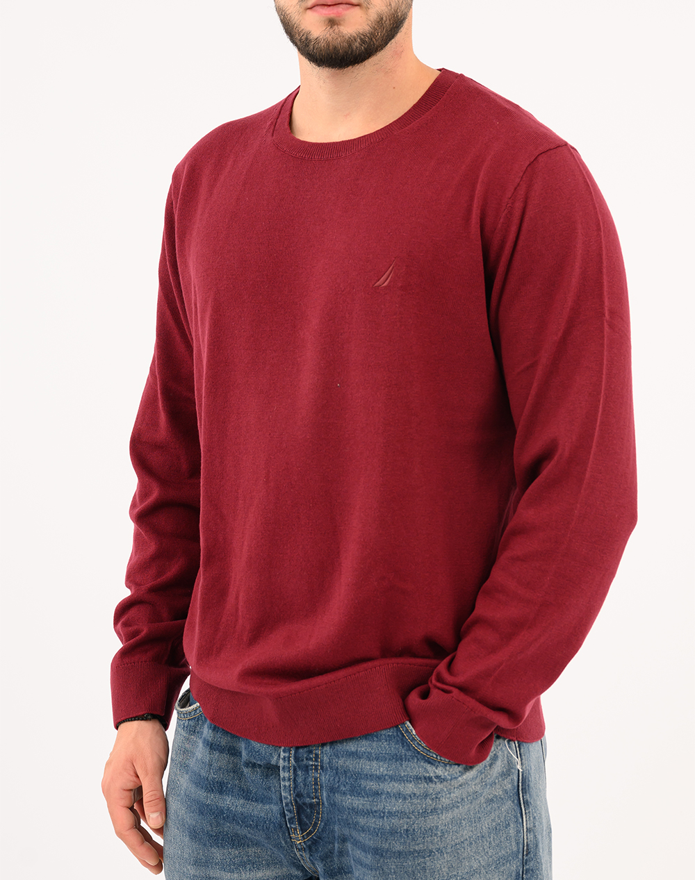 NAUTICA ΜΠΛΟΥΖΑ ΠΛΕΚΤΗ ΜΜ PERFORMANCE SOLID CREW (12GG) 3NCS57104-60R Bordeux