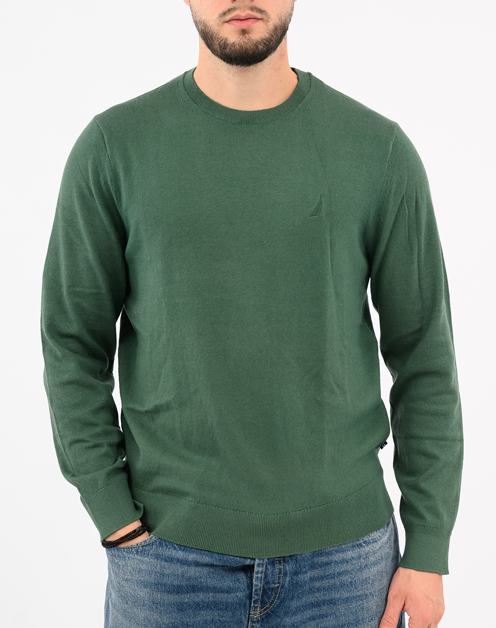 NAUTICA ΜΠΛΟΥΖΑ ΠΛΕΚΤΗ ΜΜ PERFORMANCE SOLID CREW (12GG) 3NCS57104-3TQ Green